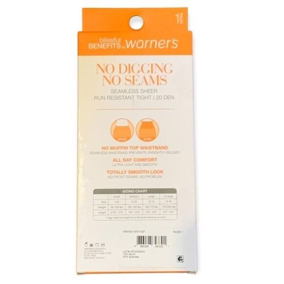 NEW Warner's Nude 1 Seamless Sheer Tight No Muffin Top - Picture 2 of 5
